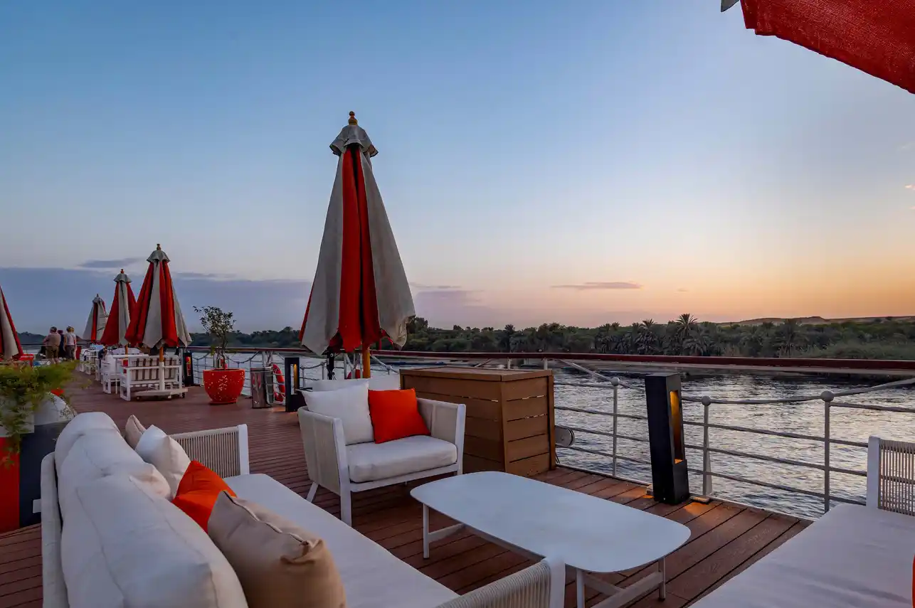 Sun deck of the Grand Mandarine Nile Cruise Nile cruise